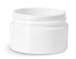 White Polypropylene Double Wall Straight Base Jars (Bulk) Caps Not Included