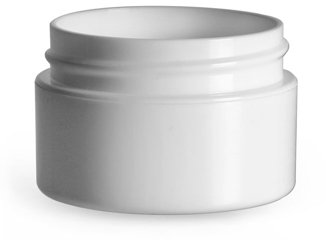White Polypropylene Double Wall Straight Base Jars (Bulk) Caps Not Included