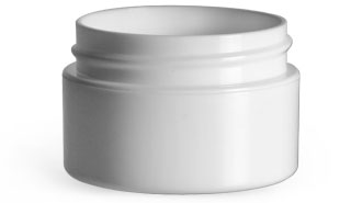 White Polypropylene Double Wall Straight Base Jars (Bulk) Caps Not Included