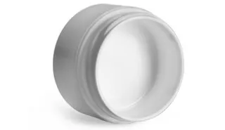 1/2 oz White Polypropylene Double Wall Straight Base Jars (Bulk) Caps Not Included