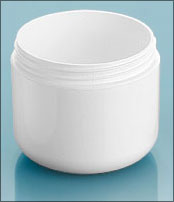 White Polypropylene Double Wall Radius Jars (Bulk), Caps Not Included