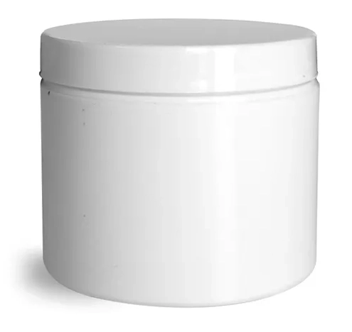 4 oz White Polypro Double Wall Jars w/ White Lined Caps