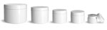 Polypropylene Plastic Jars, White Double Wall Jars w/ White Smooth PS22 Lined Caps