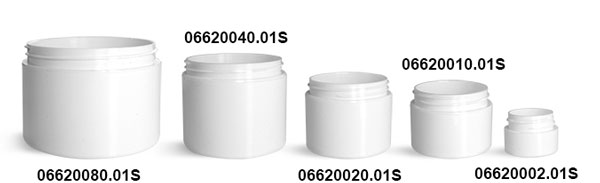 White Polypropylene Double Wall Straight Sided Jars (Bulk) Caps Not Included