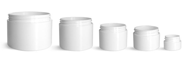 White Polypro Double Wall Straight Sided Jars (Bulk), Caps Not Included