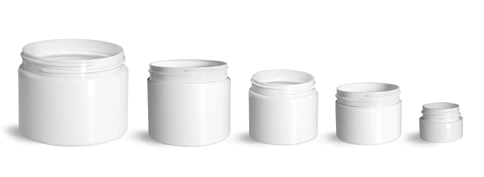 White Polypro Double Wall Straight Sided Jars (Bulk), Caps Not Included