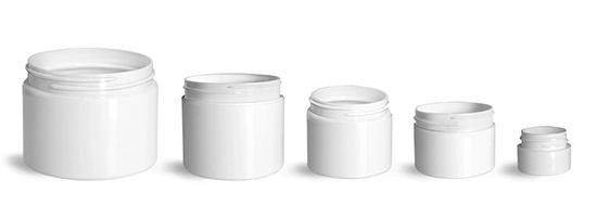 White Polypropylene Double Wall Straight Sided Jars (Bulk), Caps Not Included