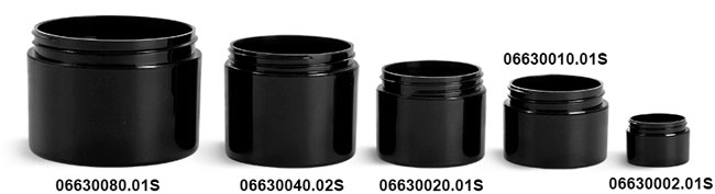 Black Polypro Double Wall Straight Sided Jars (Bulk) Caps Not Included
