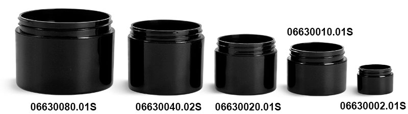 Black Polypro Double Wall Straight Sided Jars (Bulk) Caps Not Included