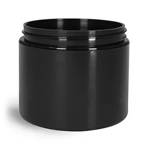 4 oz Black Polypro Double Wall Straight Sided Jars (Bulk), Caps Not Included
