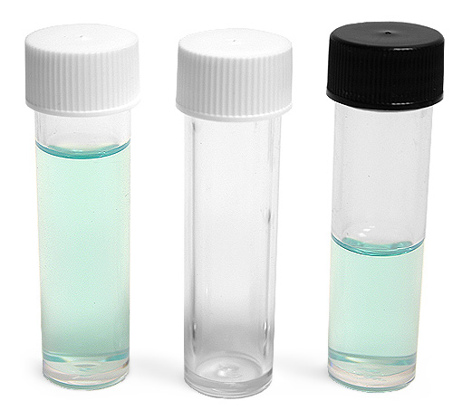 2 Dram Clear Styrene Vials w/ Caps