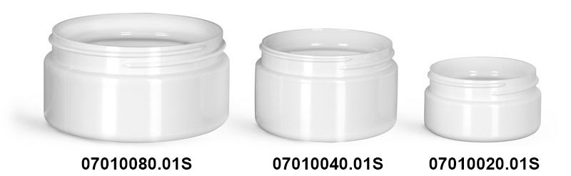 Plastic Jars, White PET Heavy Wall Jars (Bulk), Caps NOT Included