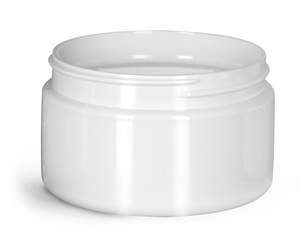 White Pet Heavy Wall Jars W  White Smooth Ps22 Lined Caps