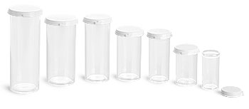 Plastic Vials, Clear Styrene w/ Snap Caps
