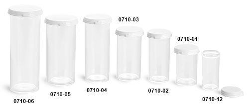 Plastic Vials, Clear Styrene w/ Snap Caps