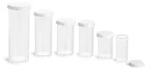 Plastic Vials, Clear Styrene Vials w/ Snap Caps