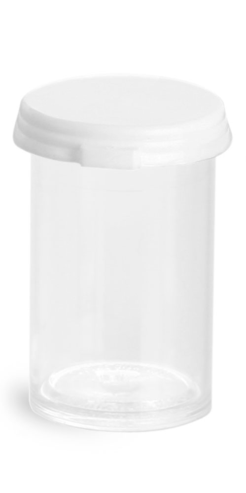 3 1/2 Dram Clear Styrene Vials w/ Snap Caps