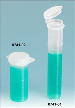 Plastic Vials, Natural Polypropylene Hinged Top Vials