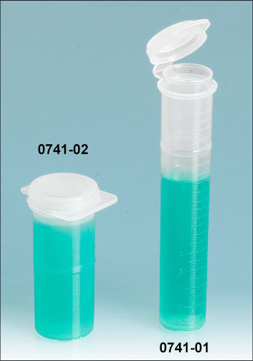 Plastic Vials, Natural Polypropylene Hinged Top Vials