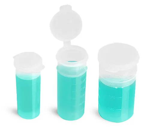 Plastic Vials, Natural Polypropylene Plastic Pop Top Child Resistant Vials