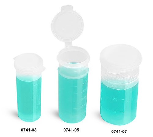 Plastic Vials, Natural Polypropylene Hinge Top Vials