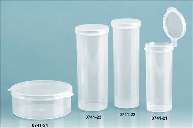 Plastic Vials, Natural Polypropylene Hinge Top Vials