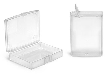 SKS Bottle & Packaging - Hinge Top Containers, Natural Polypro Hinged Boxes