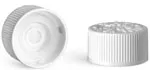 Child Resistant Caps, White Polypropylene Child Resistant Caps w/ LDPE Plug Liners For Purse Pak Vials