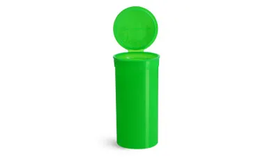 30 Dram Lime Green Opaque Plastic Pop Top Container, 150/cs