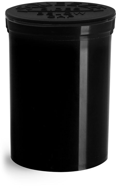 SKS Bottle & Packaging - 30 Dram Hinge Top Containers, Black ...