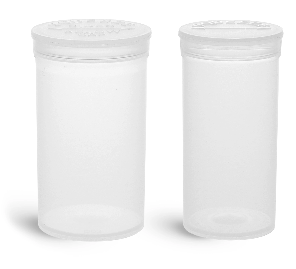 3oz Natural PP Plastic Spice Jars (White Cap) - Natural 43-485