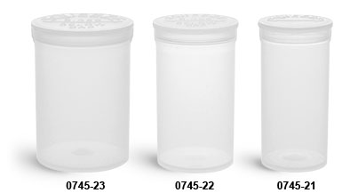 New Natural Polypropylene Pop Top Vials