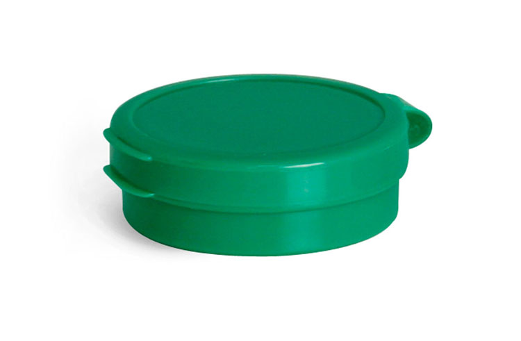 1/4 oz Green LDPE Hinge Top Polycons, Pill Pods