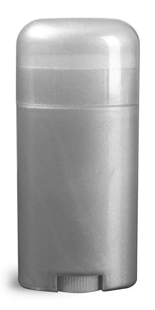2.65 oz Plastic Tubes, Silver Polypro Deodorant Tubes w/ Silver Dome Caps