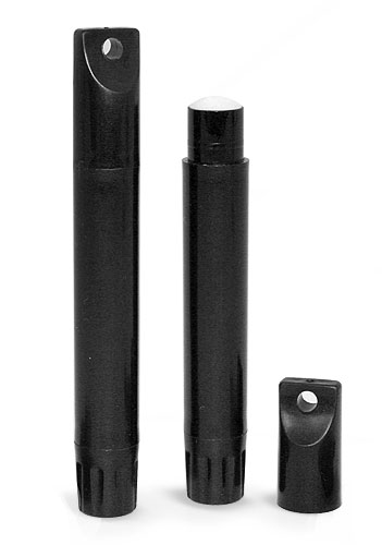 Black Polypropylene Slim Line Lip Balm Tubes w/ Caps