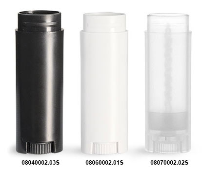 SKS Bottle & Packaging - Lip Balm Tubes, Black Oval Lip Balm Tubes w ...