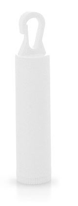 White Polypropylene Lip Balm Tubes w/ White Hook Caps