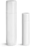 White Polypropylene Lip Balm Tubes w/ Caps 