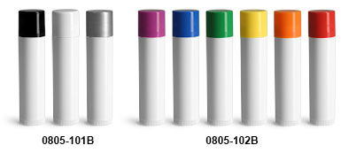 Original White Lip Balm Tubes w/ Assorted Color Caps