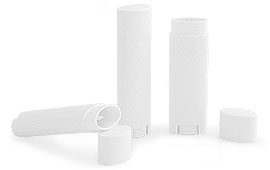 Lip Balm Tubes, White Oval Lip Balm Tubes With Caps