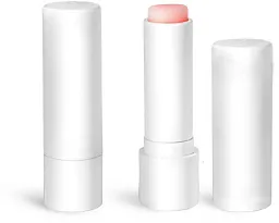 Lip Balm Tubes, 0.20 oz White Lip Balm Tubes w/ Caps