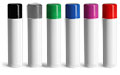 White Lip Balm Tubes w/ Colored Caps