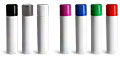 White Lip Balm Tubes w/ Assorted Color Caps
