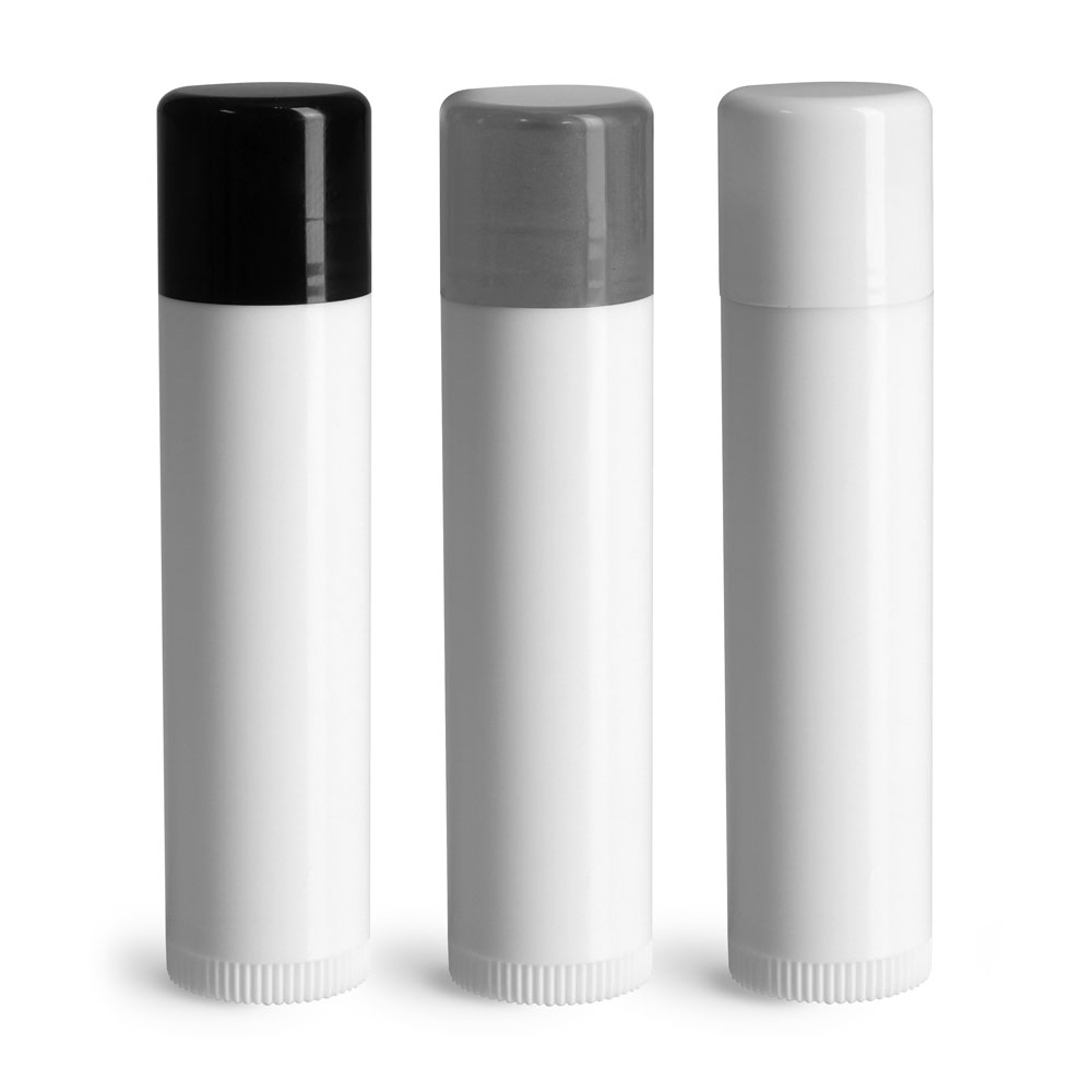 SKS Bottle & Packaging - .15 oz Lip Balm Tubes, White Lip Balm Tubes w ...