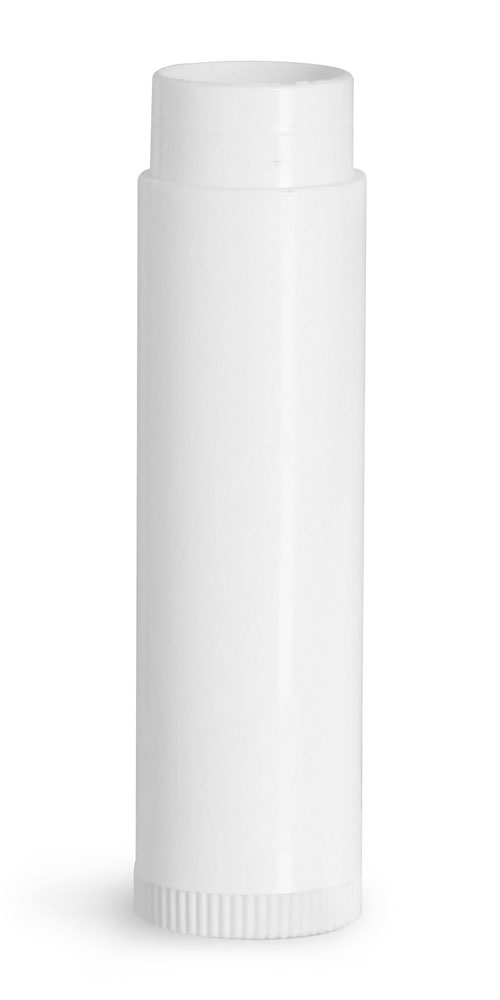 SKS Bottle & Packaging 0.15 oz Lip Balm Tubes, White Polypropylene Plastic Lip Balm Tubes