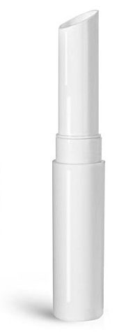 Lip Balm Tubes, 0.07 oz White Polypropylene Slant Tip Tubes (Bulk), Caps NOT Included