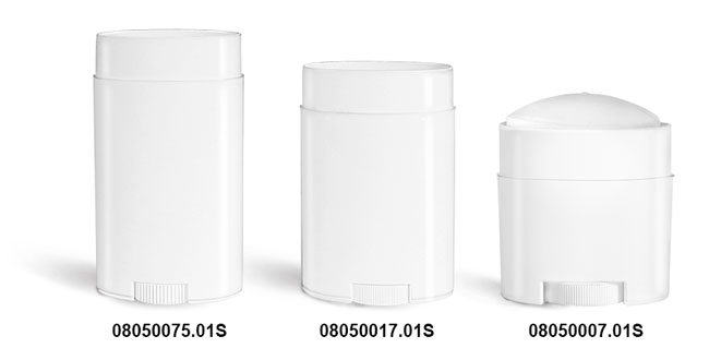 Plastic Tubes, White Polypro Oval Deodorant Tubes (Bulk), Caps NOT Included