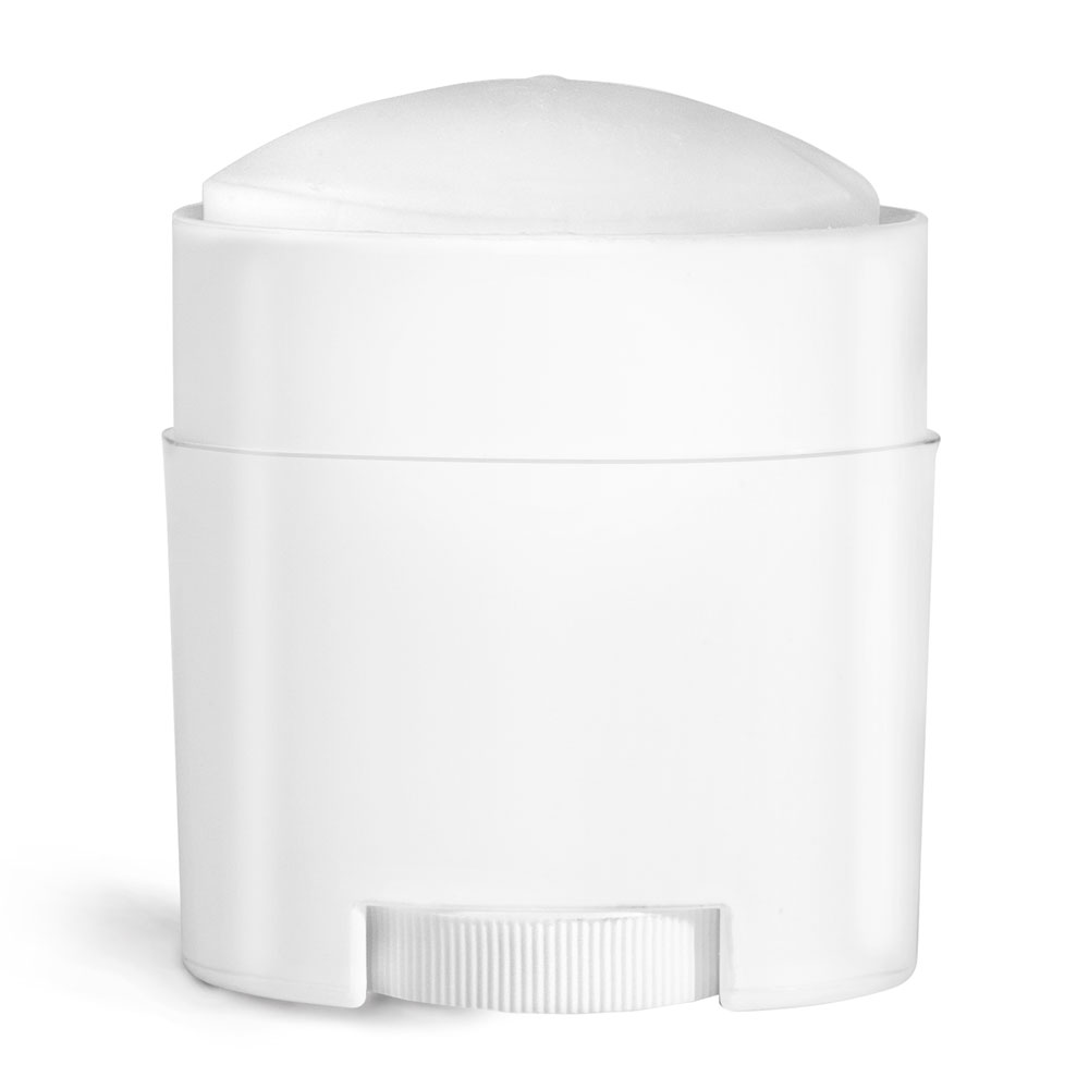 0.75 oz White Polypro Oval Deodorant Tubes (Bulk), Caps NOT Included