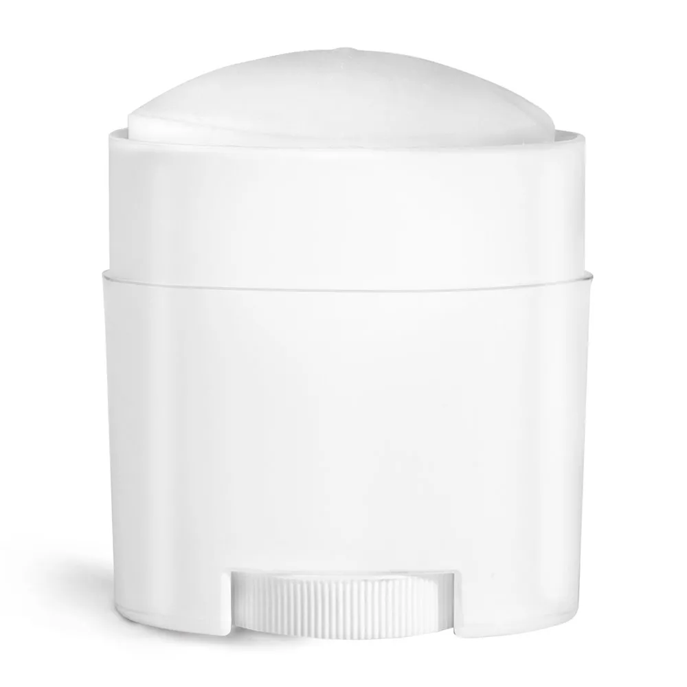 0.75 oz White Polypro Oval Deodorant Tubes (Bulk), Caps NOT Included