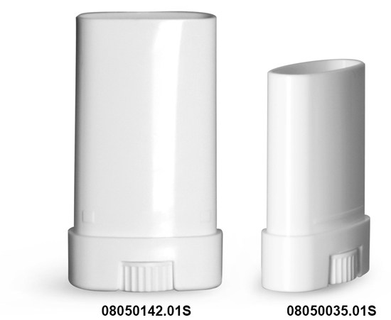 Plastic Tubes, White Polypropylene Oval Deodorant Tubes, (Bulk) Caps Not Included